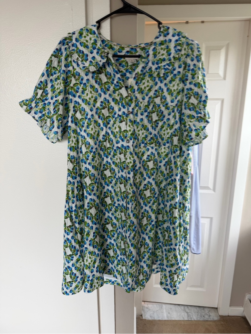 Anthropologie blueberry/floral mini dress
